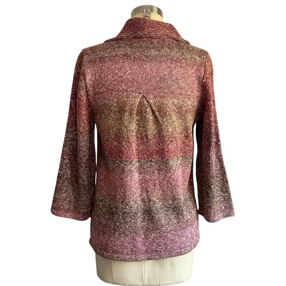 Christopher & Banks Burgundy Ombre Knit Cardigan - M - Picture 5 of 6